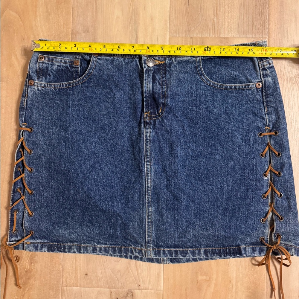 Vintage Y2K Mossimo Denim Lace Up Skirt - Picture 9 of 10
